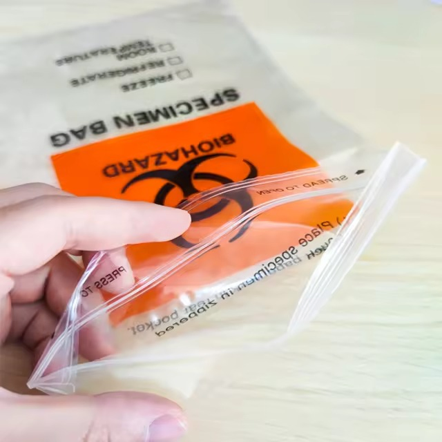 Plastic Zipper Ziplock Biohazard Medical Specimen Transport Bags for Lab Pathology Hospital
