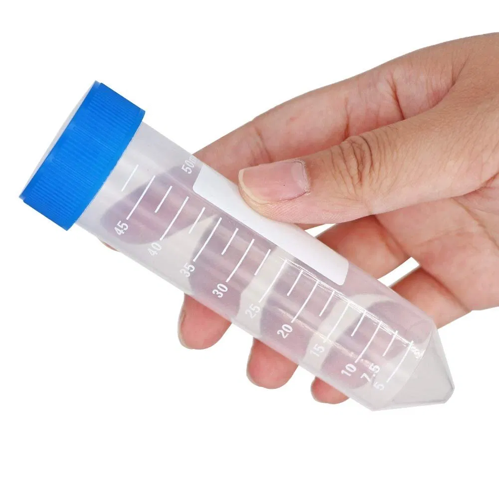 Lab Consumables Conical Bottom 50ml Falcon Centrifuge Tubes with Clear White Graduation