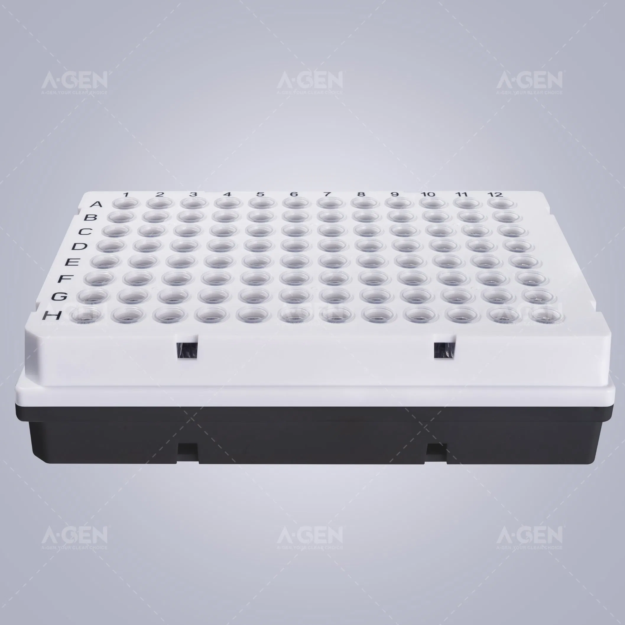 Fully Skirt Lab Plastic 100UL PCR Plate 0.1ml 96 Well Plate with White Frame and Transparent Tube PCR-96br-Lf-Cw-P