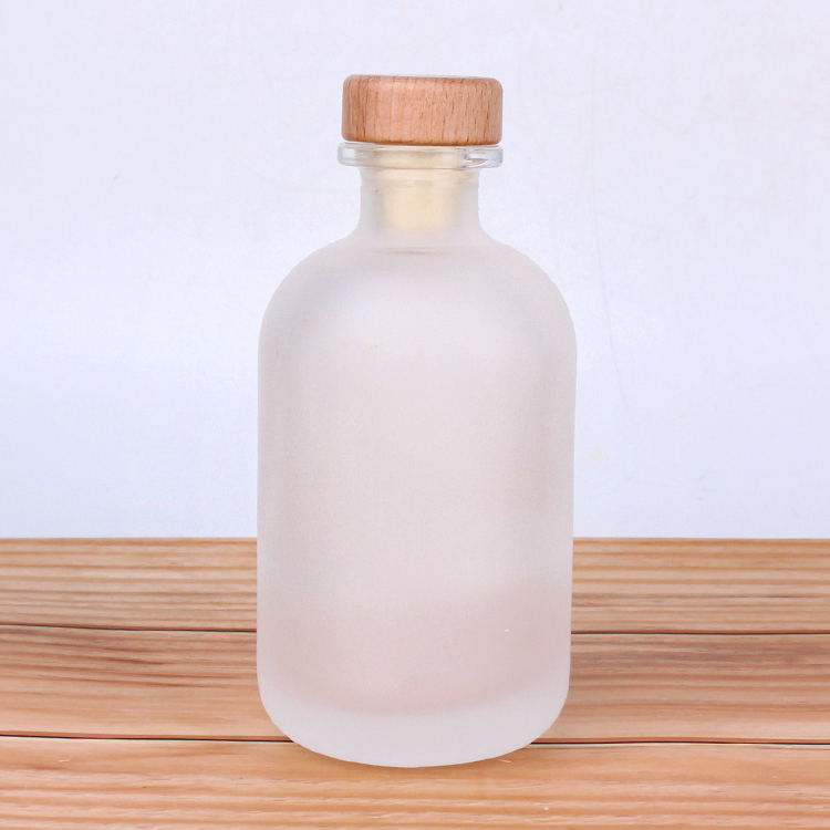 250ml Round Frosted Reagent Glass Bottle with T-Top Synthetic Cork