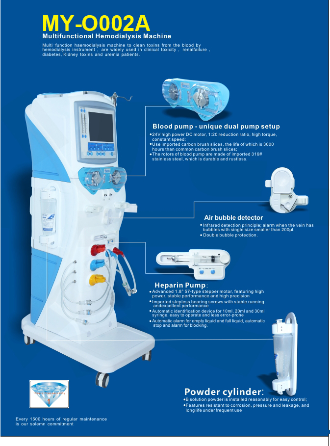 Factory Price Movable Blood Hemodialysis Medical Kidney Dialysis Machine