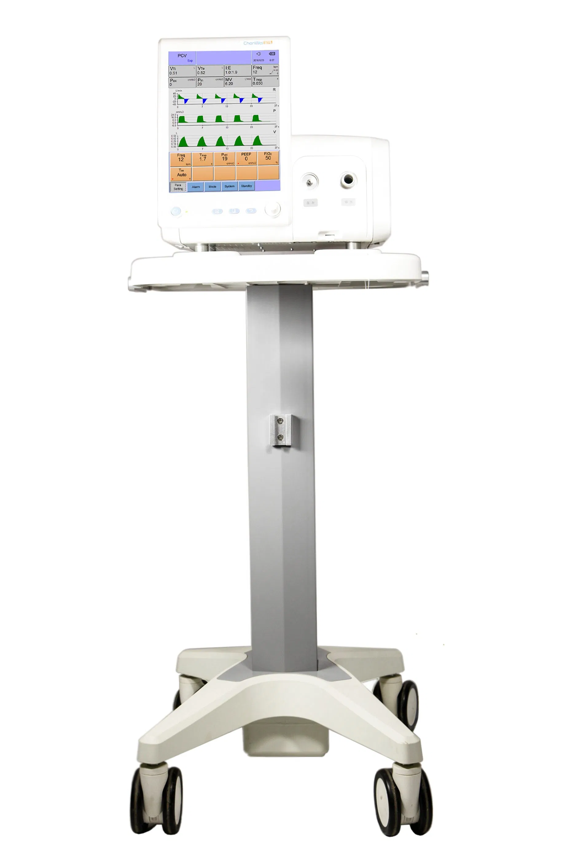 Medical Fan Adult and Infant ICU Turbine Ventilator Chenwei (CWH-8010) with High Flow Therapy