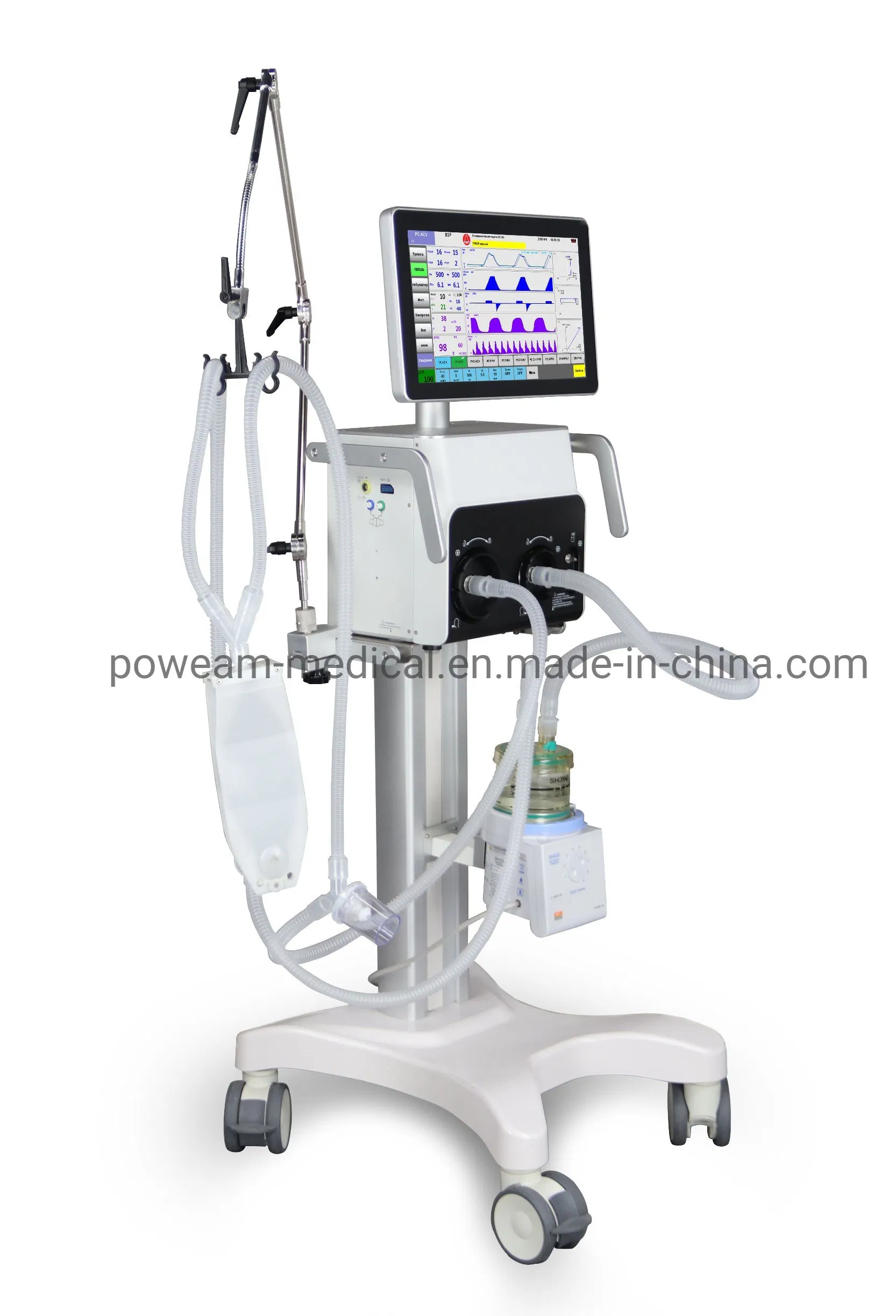 15.6 Inch LCD Touch Screen Adult, Pediatric and Neonatal Hospital Surgical ICU Ventilator