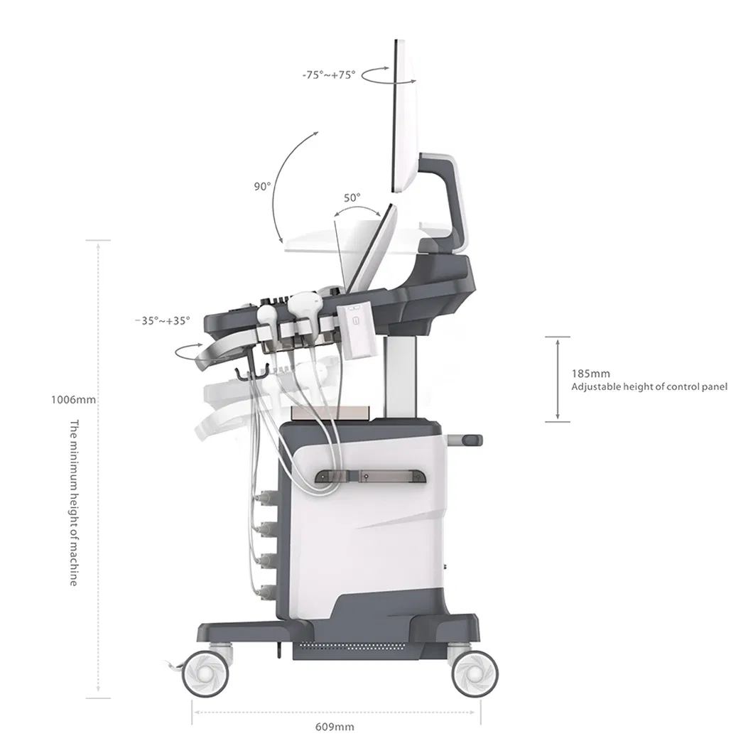Medical Equipment Big Screen Trolley 4D Diagnostic Ultrasound Scanner