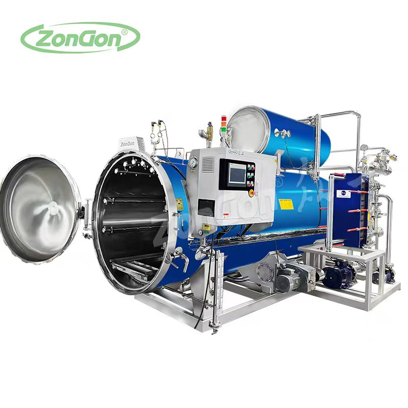 Full Automatic Milk Coffee Drinks Shaking Water Spray Retort Autoclave Sterilizer