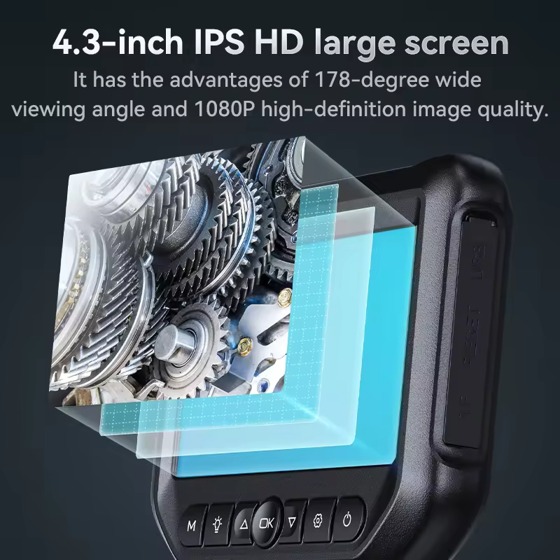 3m Long Cable 8mm Dual Lens Camera 2-Way Articulations 360 Degree Video Flexible Industrial Inspection Videoscope Endoscope