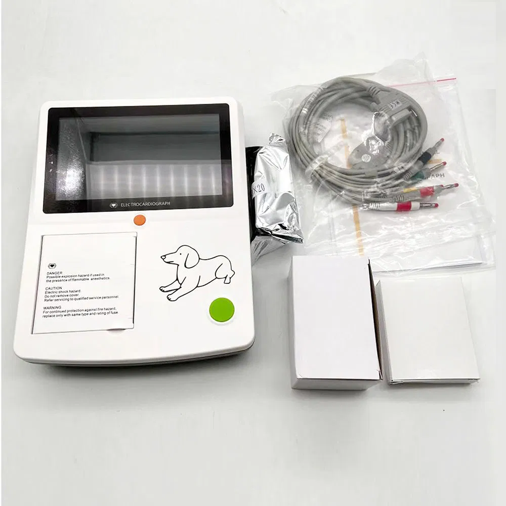 Digital Veterinary ECG Machine Channel Portable Electrocardiograph Machine Animal Medical Equipment for Vet