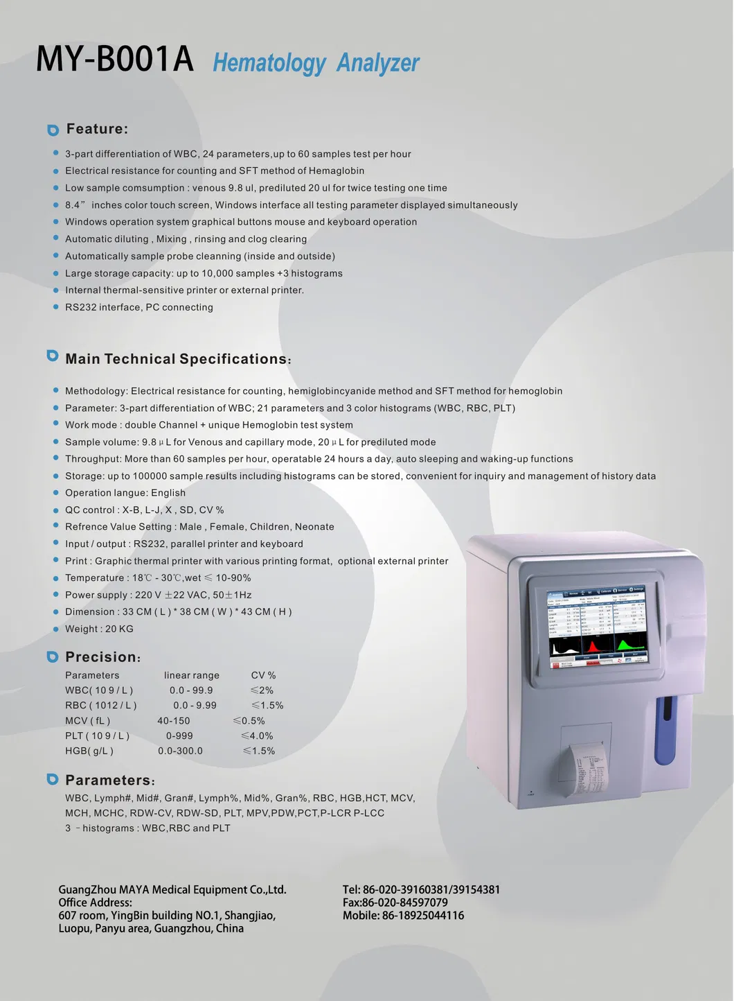 Hematology Analyzer Detail
