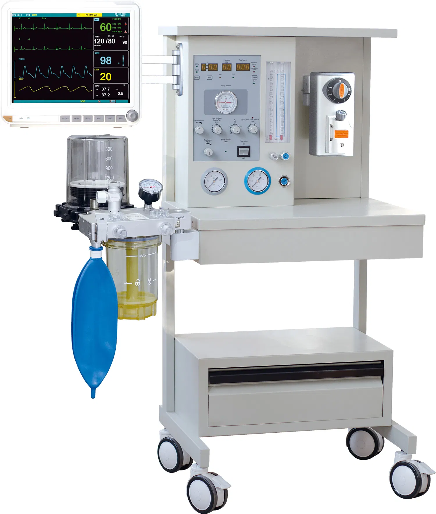 Advanced Hot Sale Medical Anesthesia Machine with Two Vaporizer