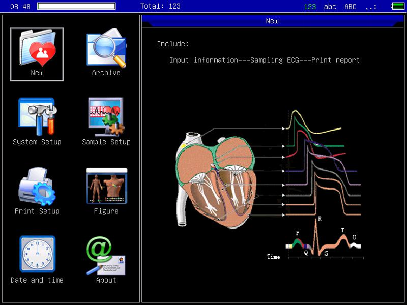 12 Lead 12 Channel Portable Electrocardiograph ECG Machine ECG1200g