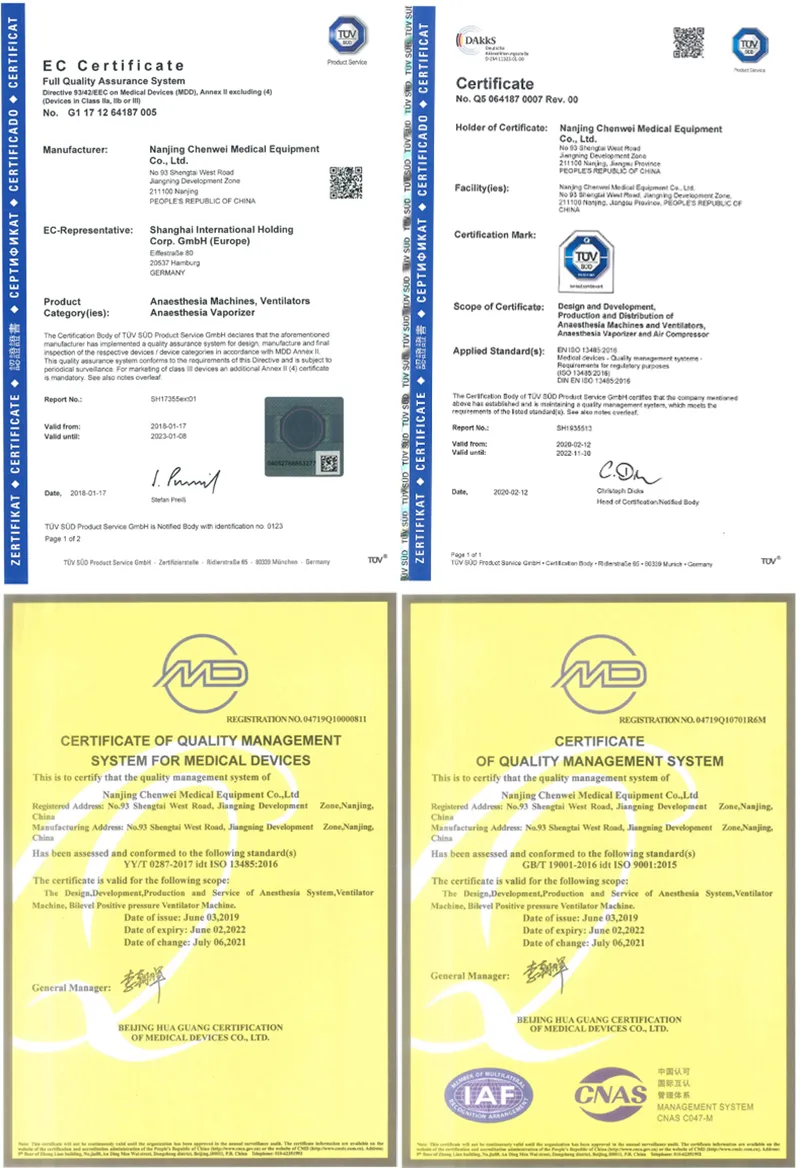 Medical Ventilator Certificates
