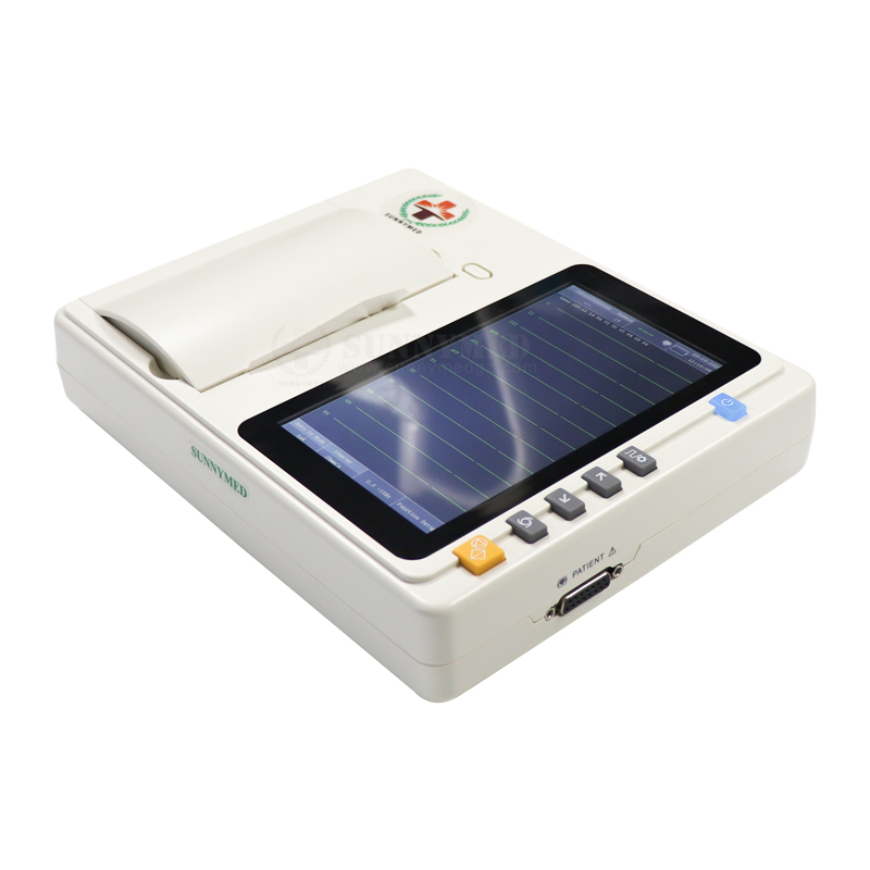 Sy-H004 Hospital High Resolution 7 Inch Color Display Auto Analysis Electrocardiograph 3/6/12-Channel 12 Leads ECG