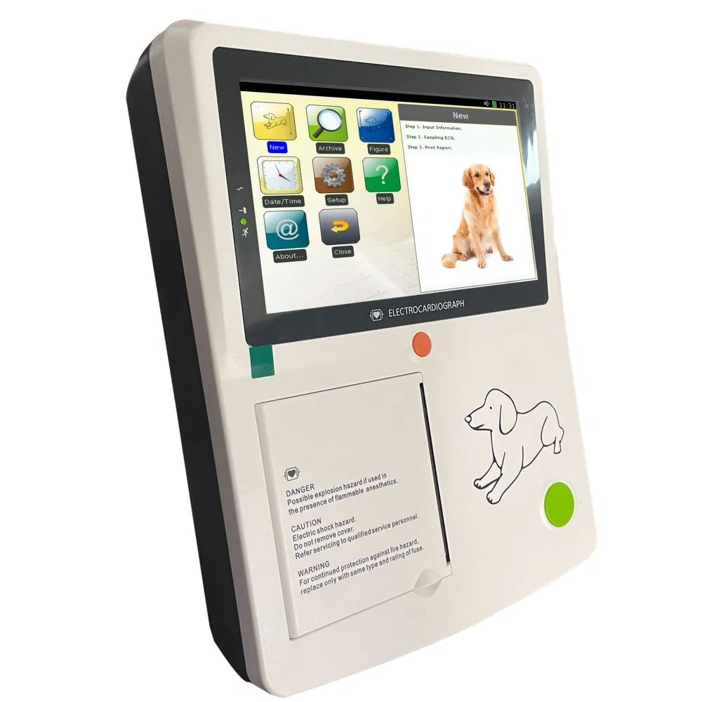 Digital Veterinary ECG Machine Channel Portable Electrocardiograph Machine Animal Medical Equipment for Vet