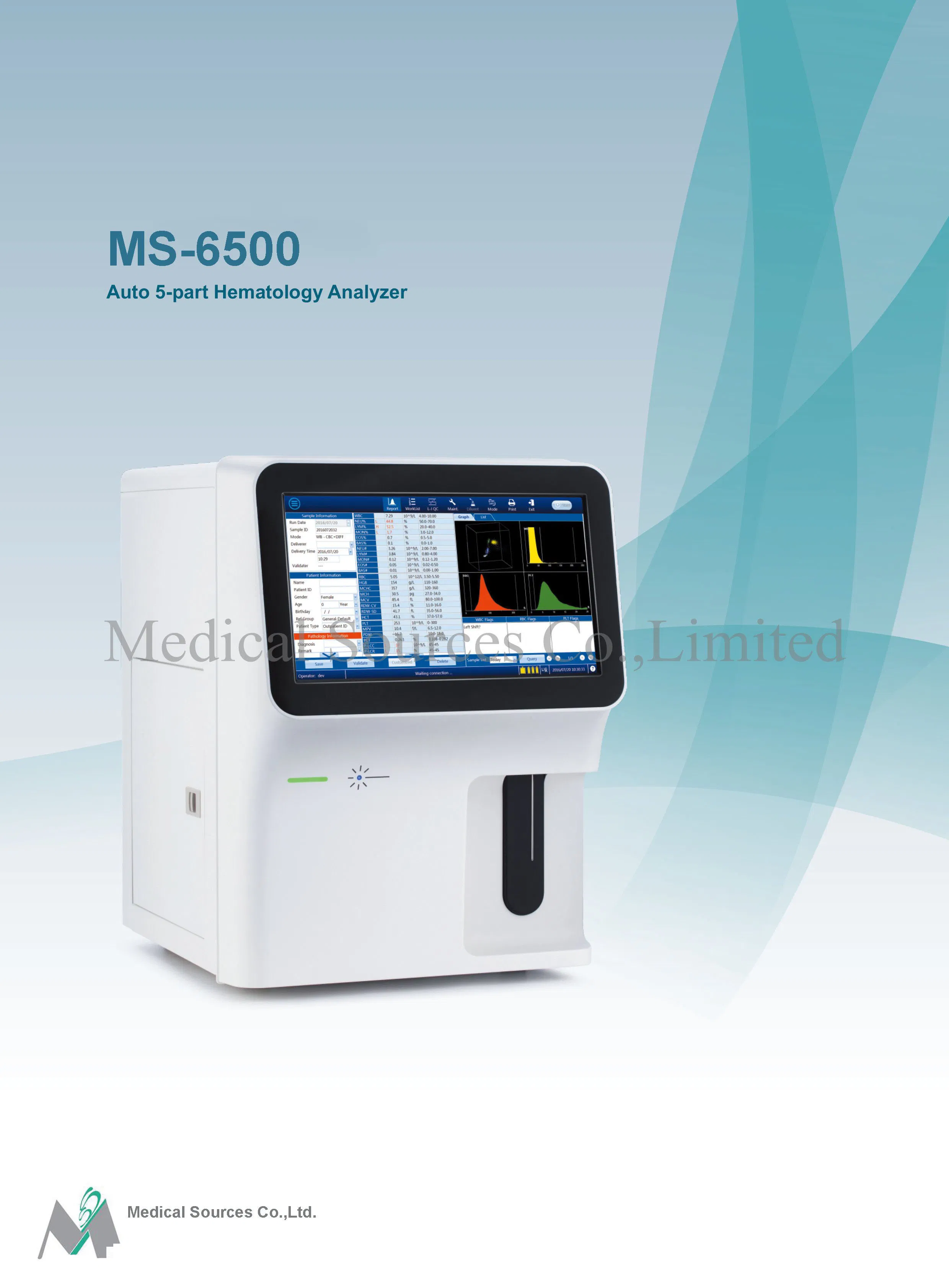 Fully Auto Five Diff 5-Part Hematology Analyzer