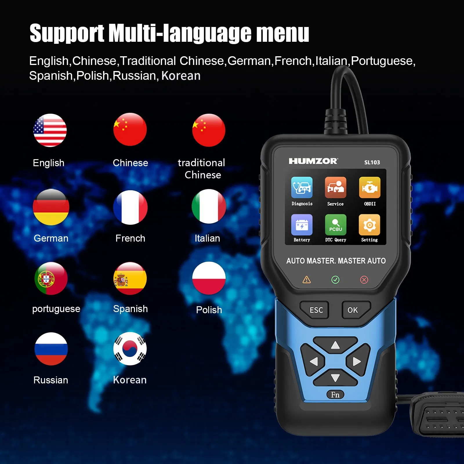 Wholesale Gasoline Vehicles Portable Ultrasound Scanner 3D Tool OBD2 Pour Voiture Scanner De Diagnostic Car Diagnostic Launch X431 Automotive Scanner