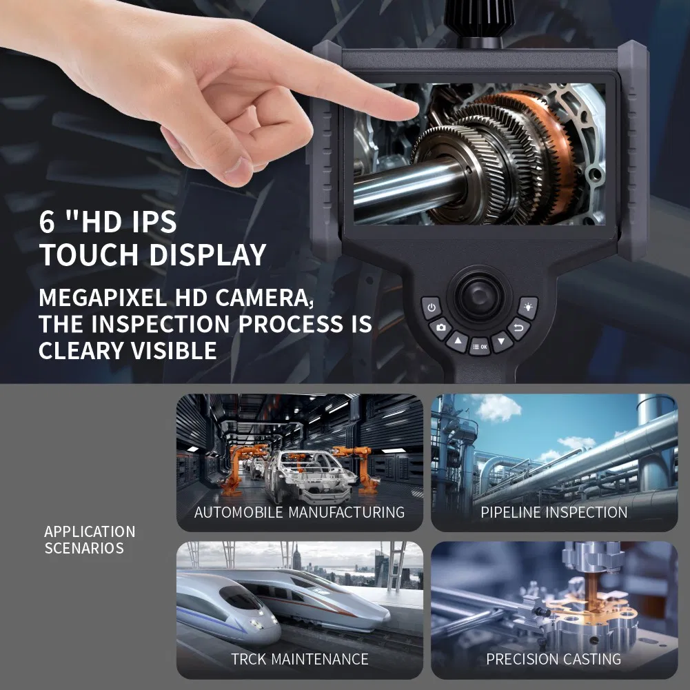 3.9mm Industrial Endoscope with 6" LCD and High-Resolution Camera
