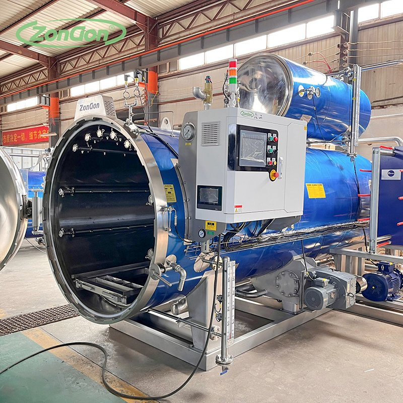 Full Automatic Milk Coffee Drinks Shaking Water Spray Retort Autoclave Sterilizer