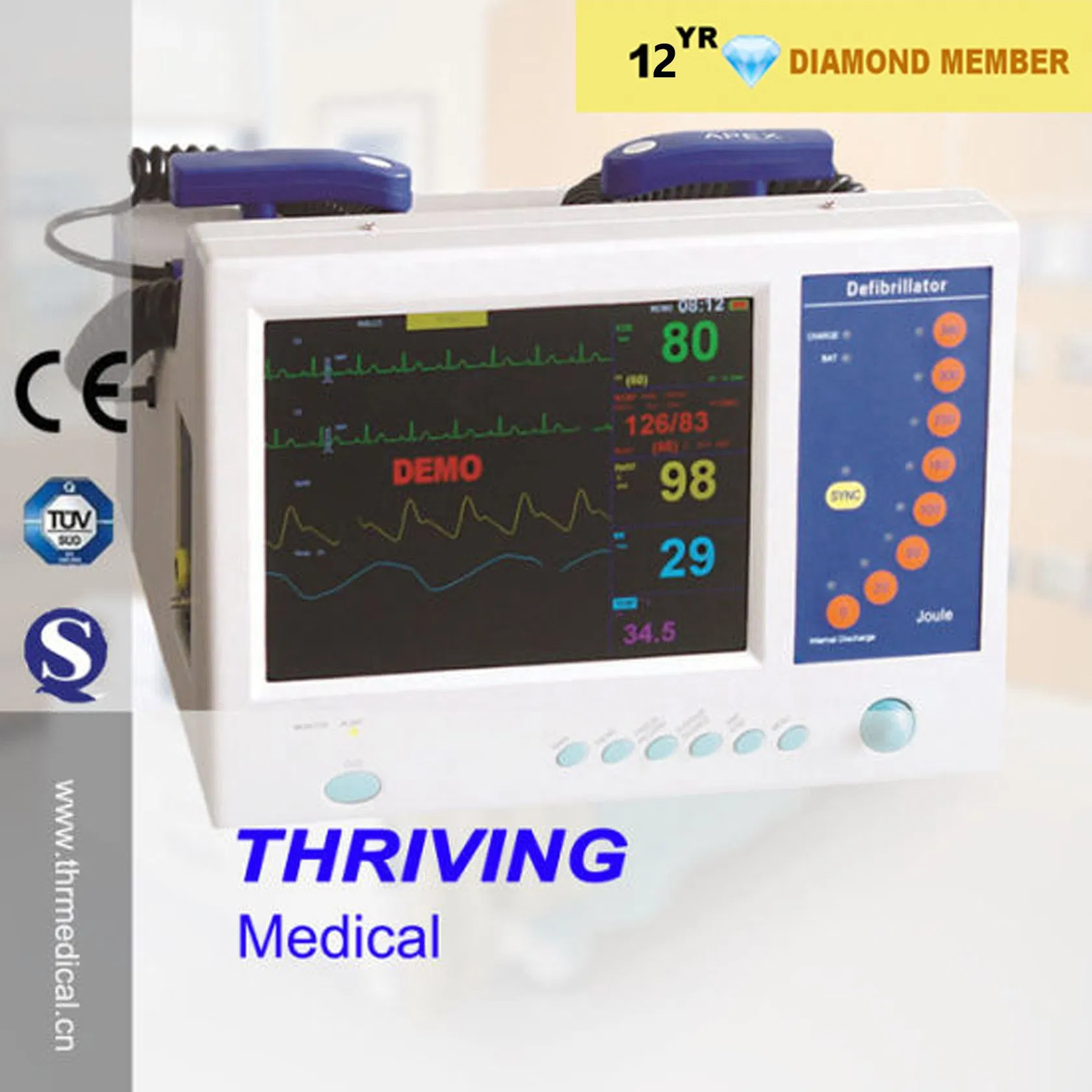 Hospital Automatic Portable Cardiac Defibrillator Machine (THR-MD-800B)