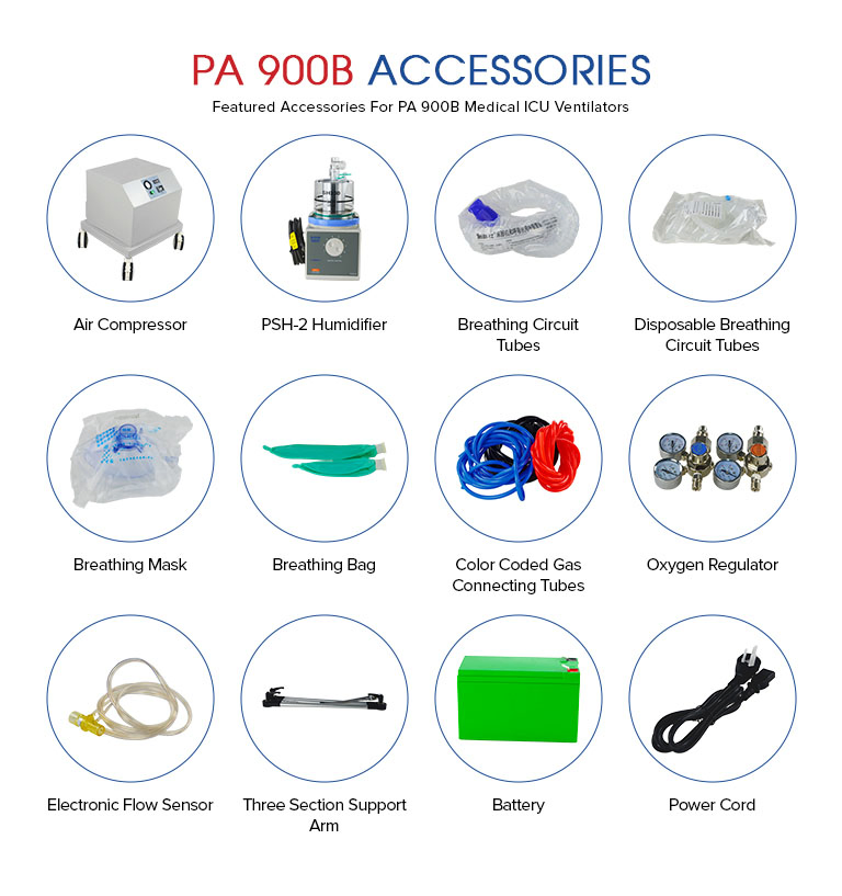 Medical Hospital Clinic Surgery Equipment PA-900b Critical Care ICU Ventilator Machine