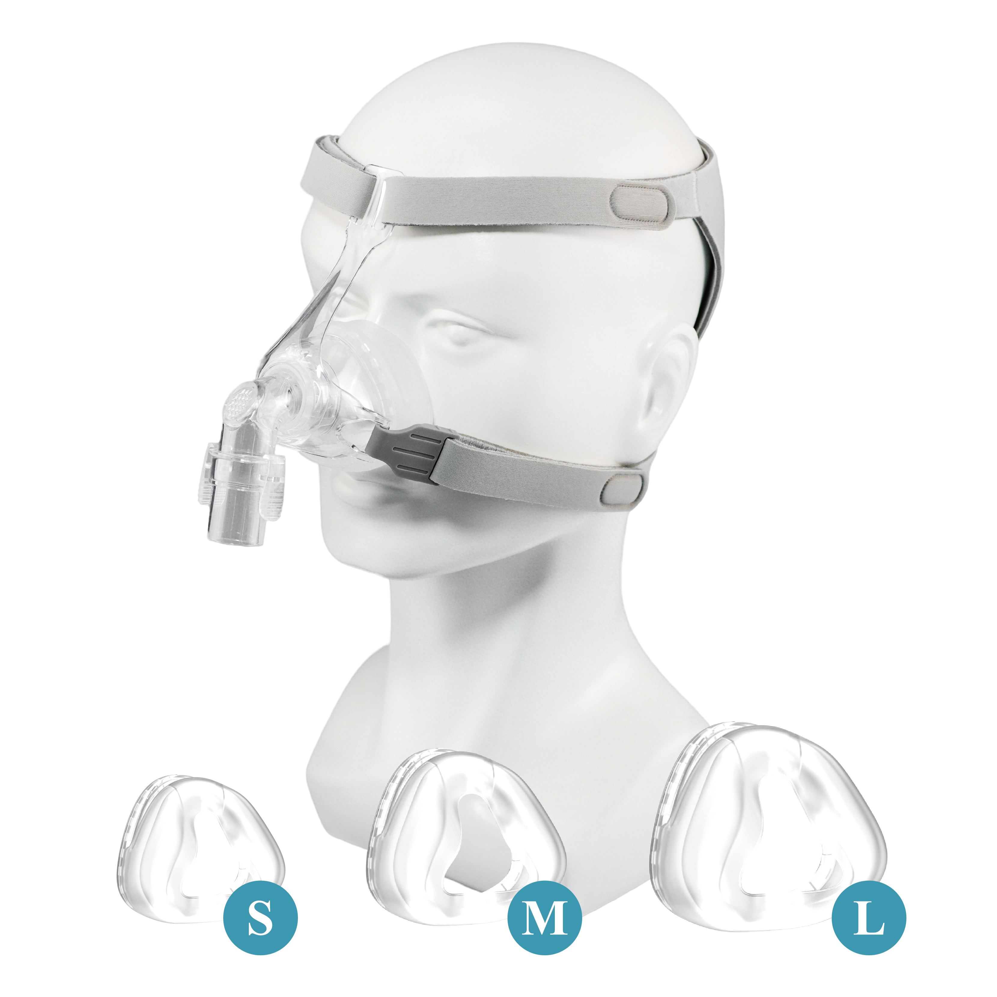 CPAP/BiPAP Non-invasive Mechanical Ventilator Light Weight Medical Grade Silicone Oxygen Nasal/Nose Mask