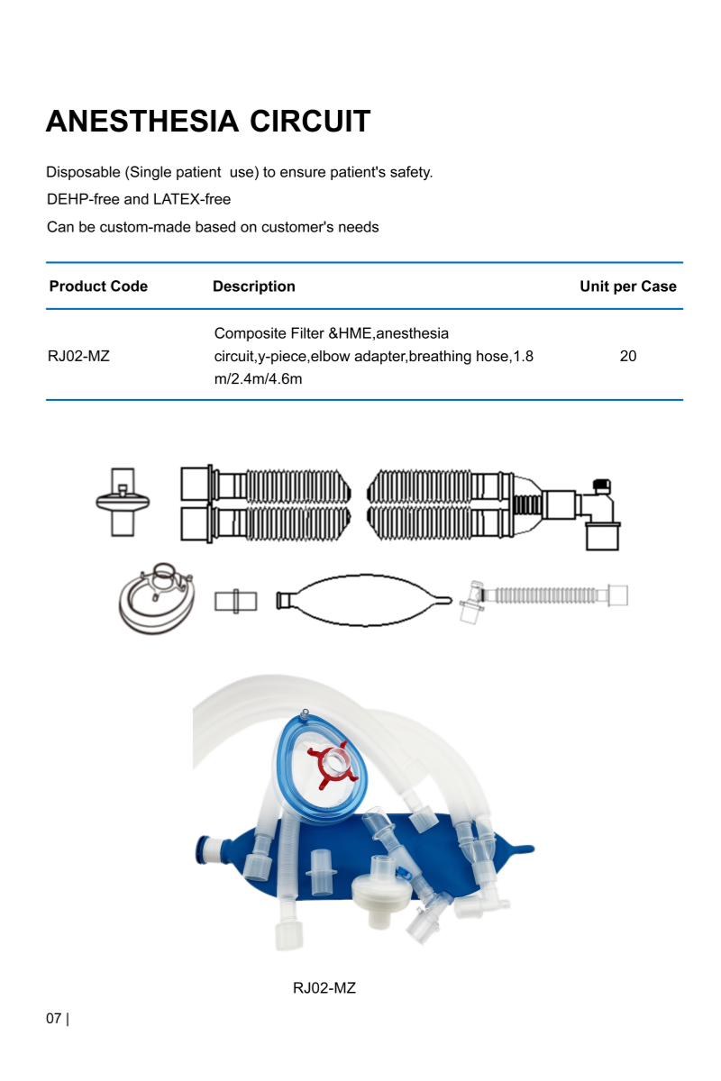 Anesthesia Breathing Adult Extendable Ventilator Circuit
