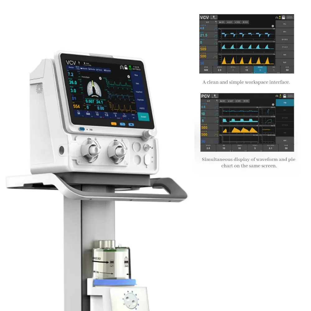 My-E003D-a Mobile ICU Ventilator Machine for Adult Infant Neonatal