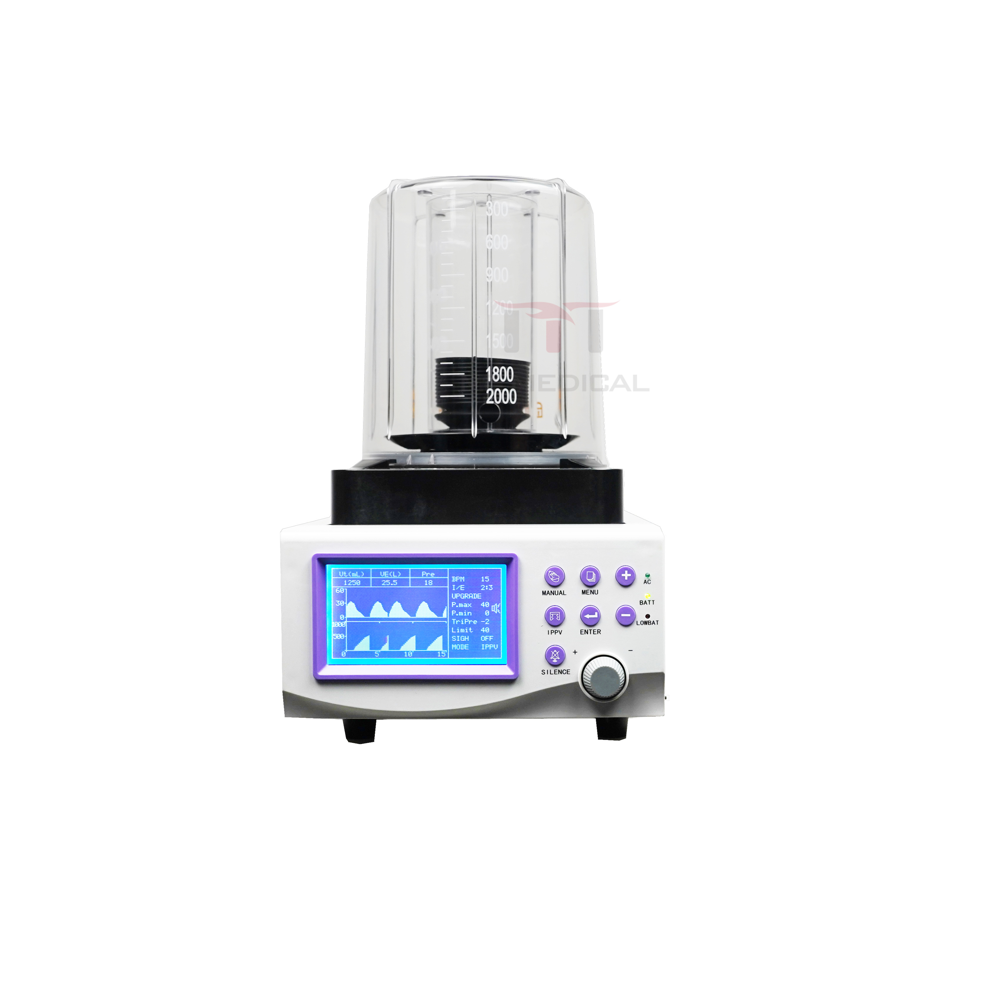 MT Medical Portable Animal High Flow Vet Anesthesia Machine Mechanical Ventilator Icu Ventilator Machine Price