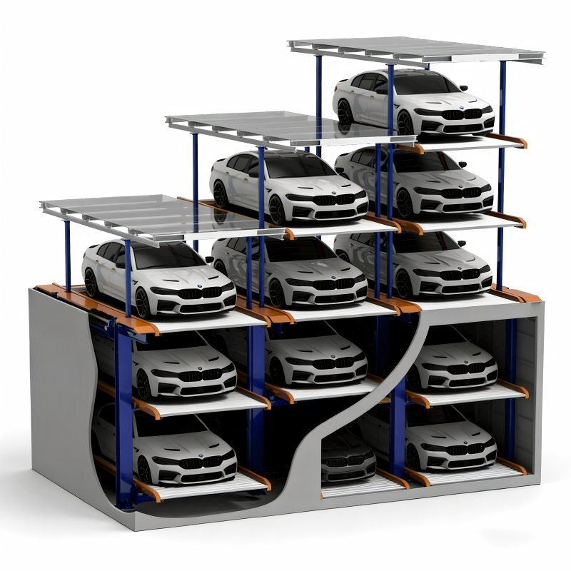 Mechanical Vertical Parking System Semi Car Park Smart Parking Platform Multilevel Puzzle Parking System