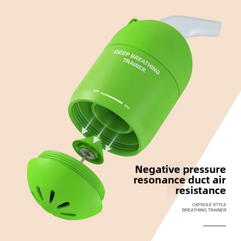 Deep Breathing Trainer for Home Use Uses Venturi Effect Generate Airflow Feedback Creating Positive Pressure Resonance Abdominal