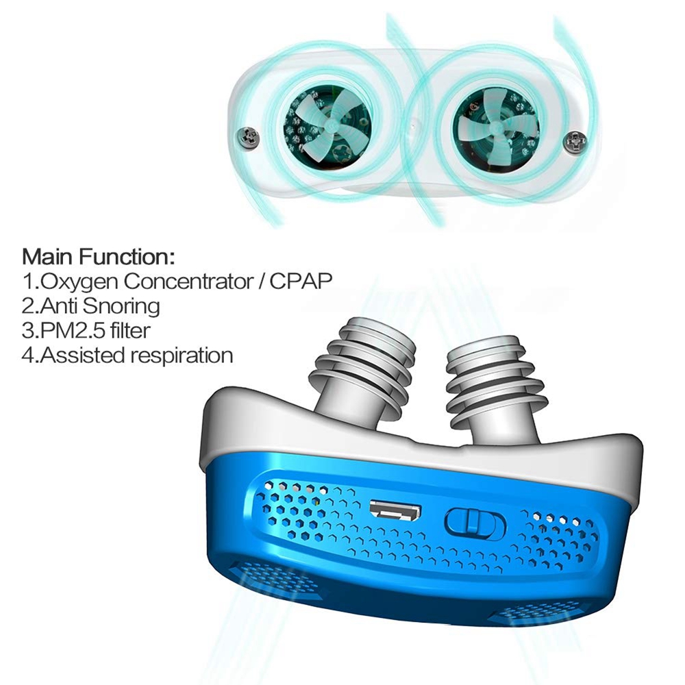 Anti Snoring Filter Devices, Upgrade USB Rechargeable Continuous Positive Airway Pressure PM2.5 Breathing Air Purifier