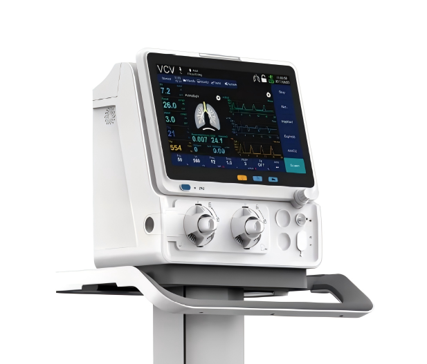 Turbine Based Invasive &amp; Non-invasive Neonatal Ventilator Breathing Apparatus with 12.1 Inches Touch Screen Veterinary Use
