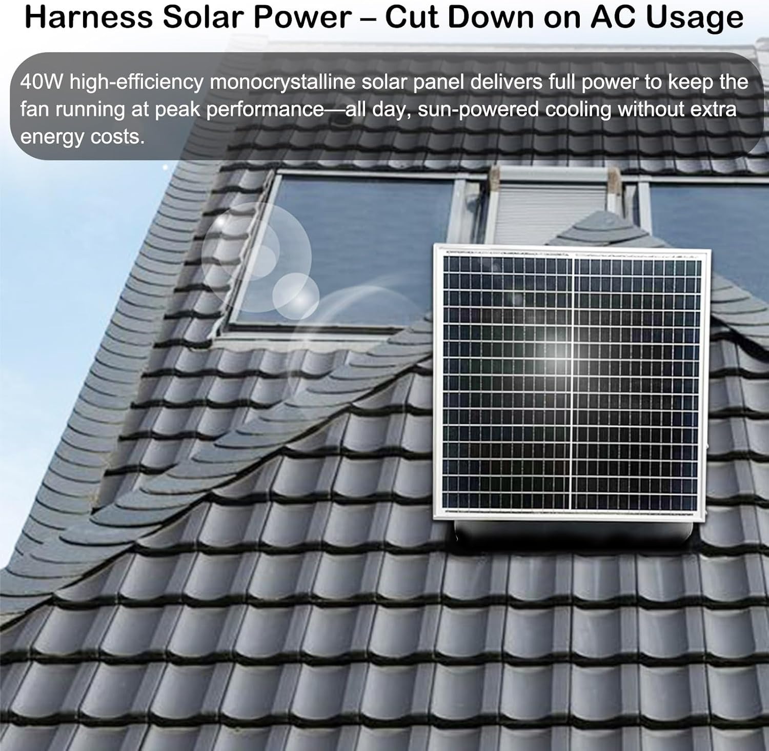 All-in-One Home Use Air Ventilator with Solar Panel DC Heat Extractor Residential Sun Roof Attic Vent Fan Factory Wholesale