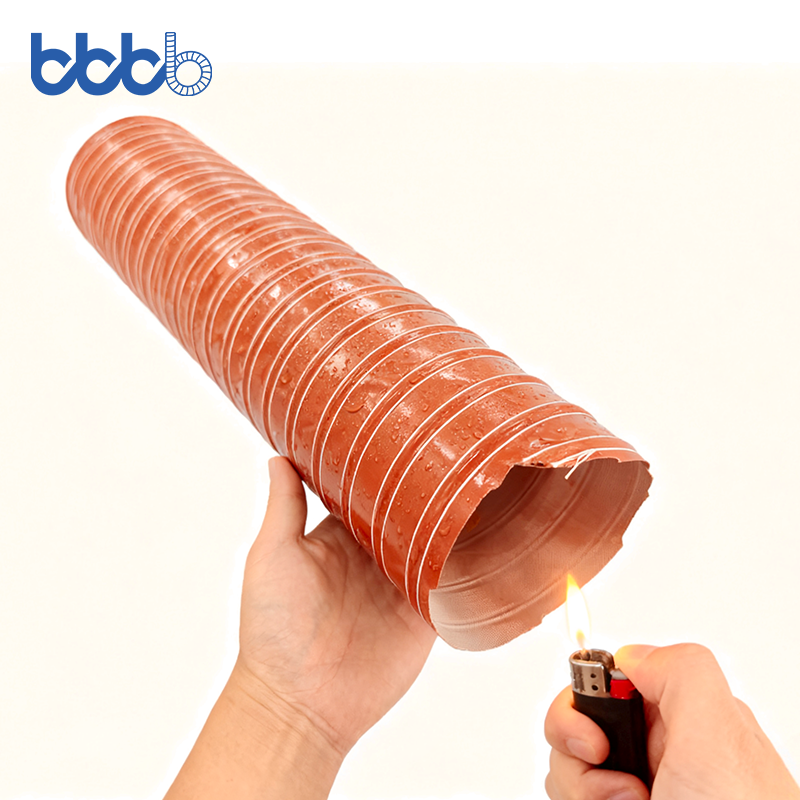Industrial High Temperature Silicone Rubber Flexible Flame Retardant Waterproof Anti-aging Air Duct Positive Pressure 7000pa