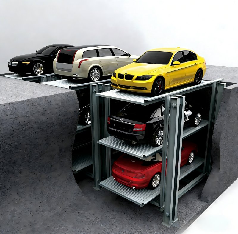 Mechanical Vertical Parking System Semi Car Park Smart Parking Platform Multilevel Puzzle Parking System