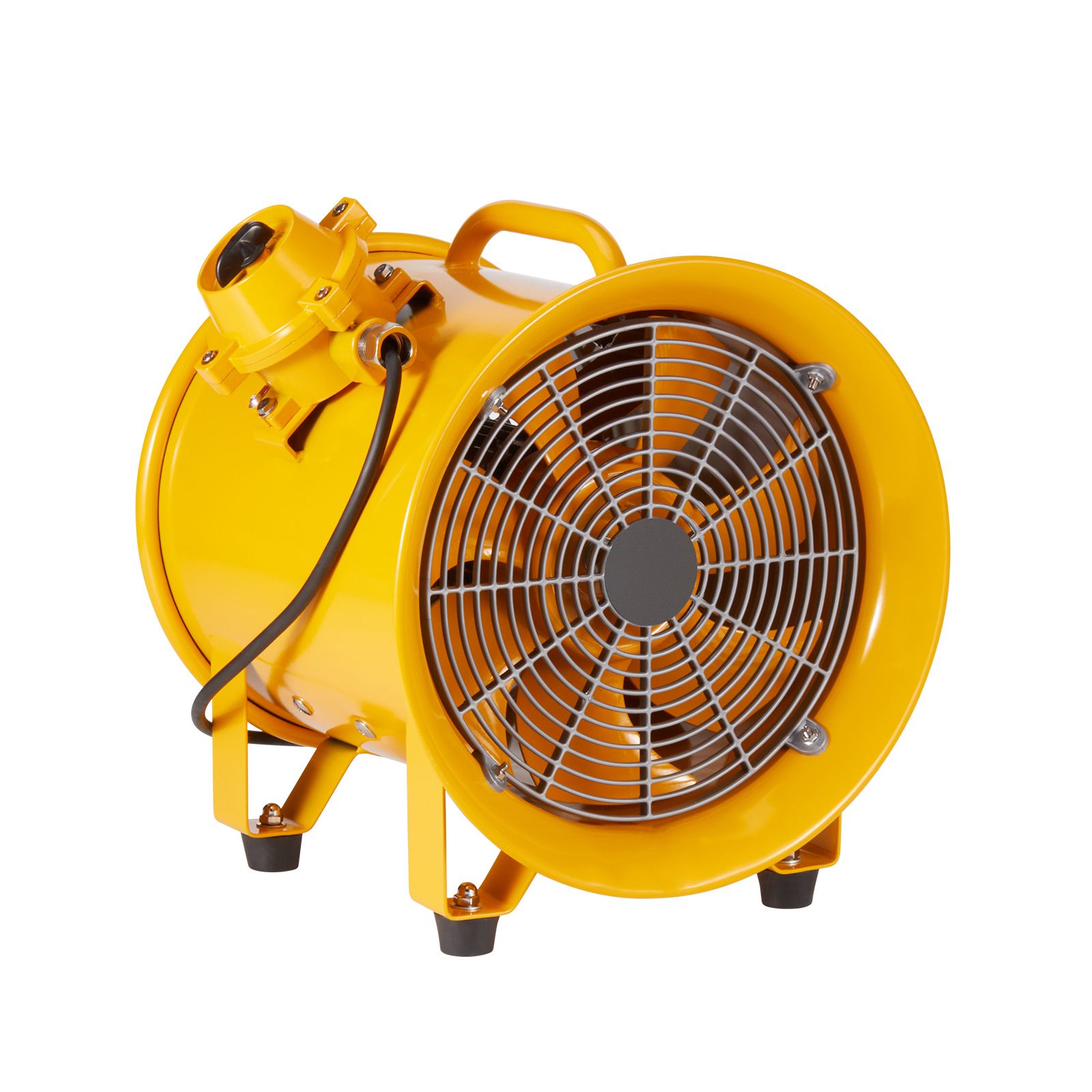 Portable 10\" Heavy Duty Cylinder Ventilator 350W Strong Shop Exhaust Fan 1942CFM 9.8ft Power Cord No Charging Head Included