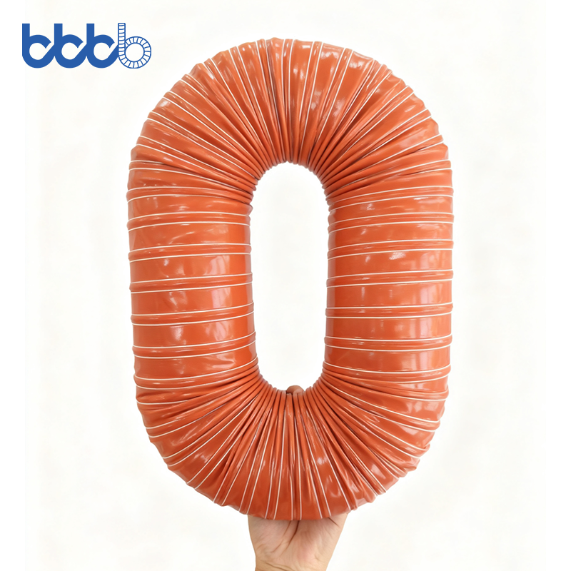 Industrial High Temperature Silicone Rubber Flexible Flame Retardant Waterproof Anti-aging Air Duct Positive Pressure 7000pa