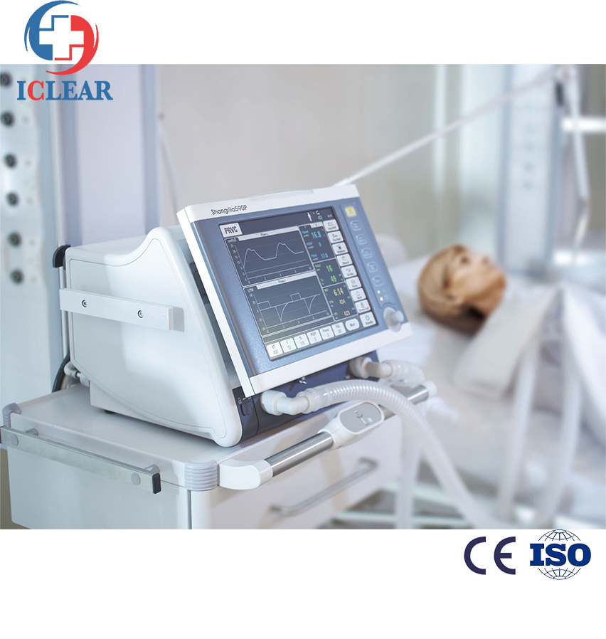 Shangrila 590p Mechanical Ventilation Adult-Pediatric Medical ICU Ventilator Breathing System with Compressor, Robot Arm, Humidifier