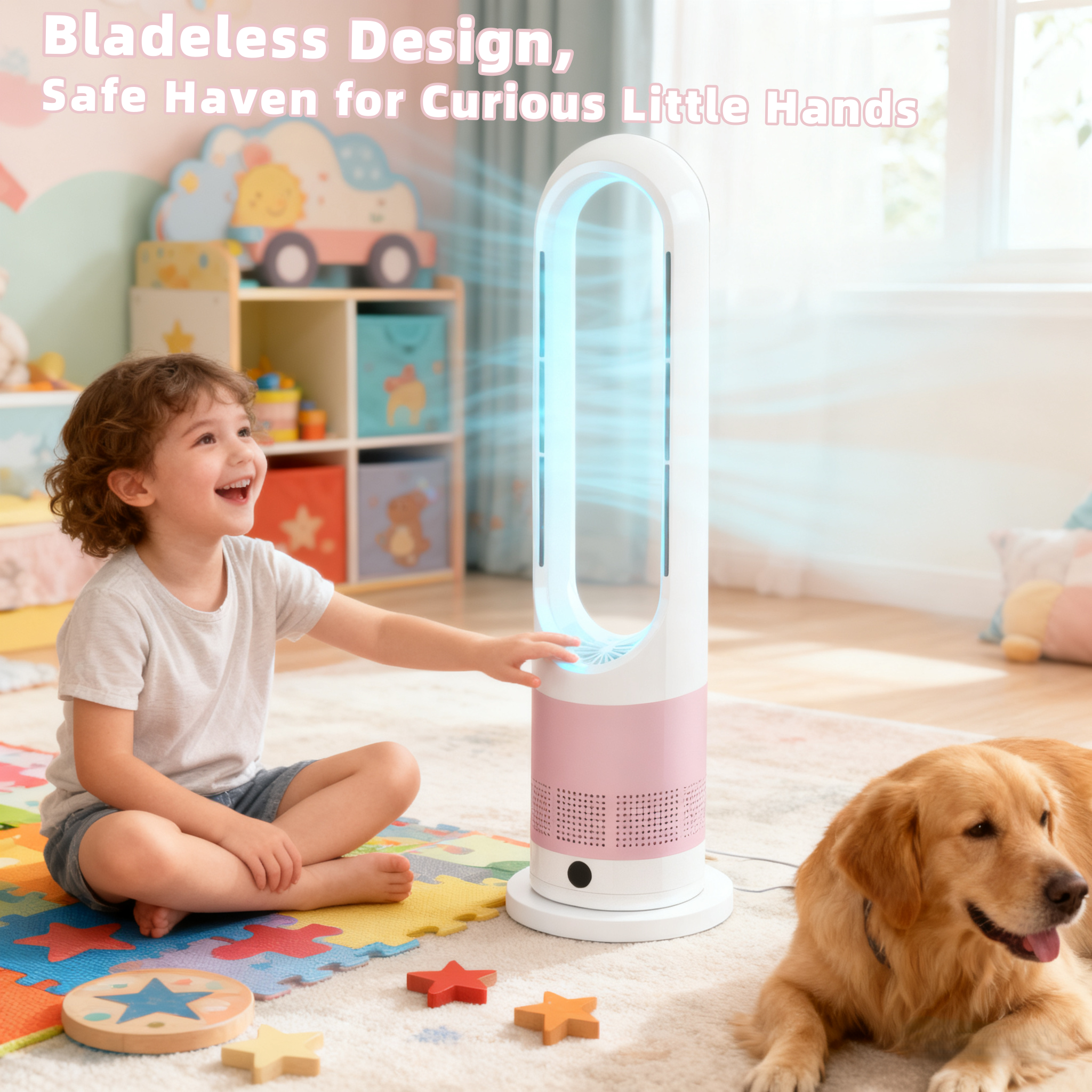Electric Ventilator 2-in-1 Bladeless Fan Cooling and Heating Fan