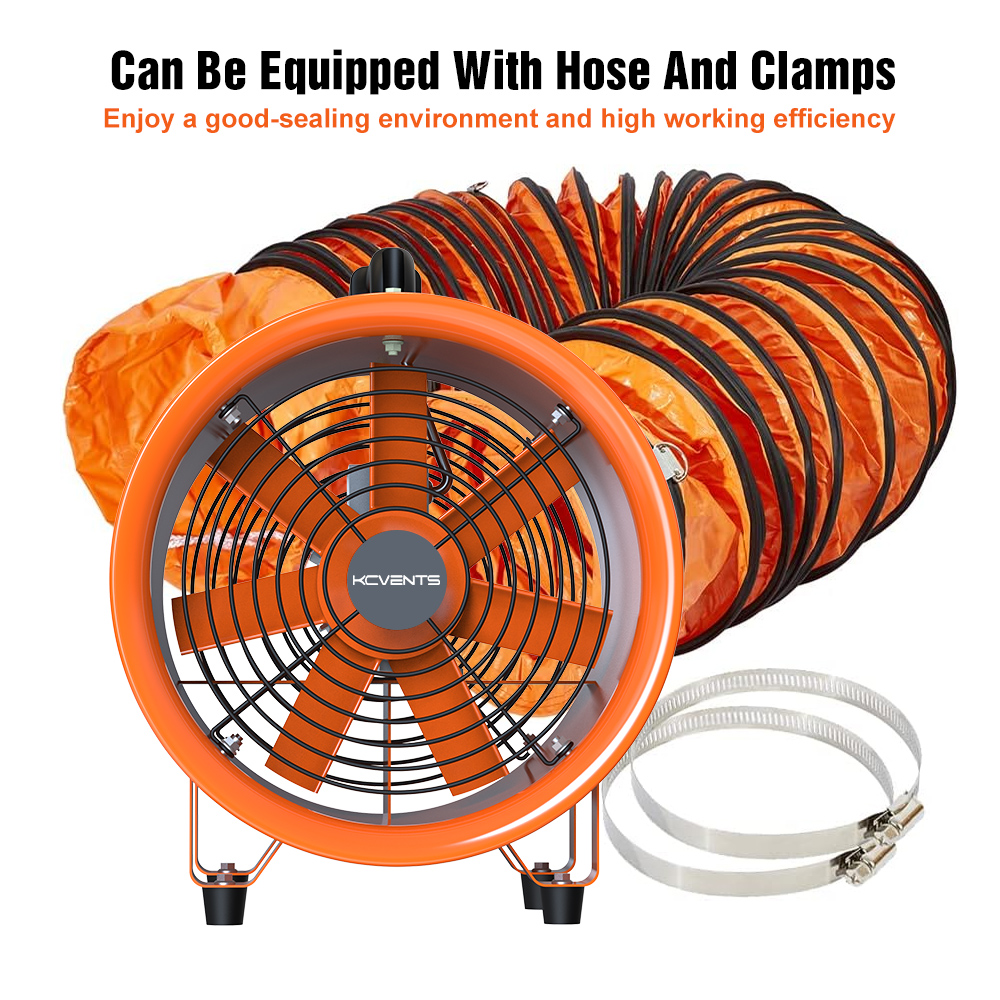 High Velocity Portable Ventilator 12 Inches 4320m3/h Utility Blower Exhaust Axial Hose Fan