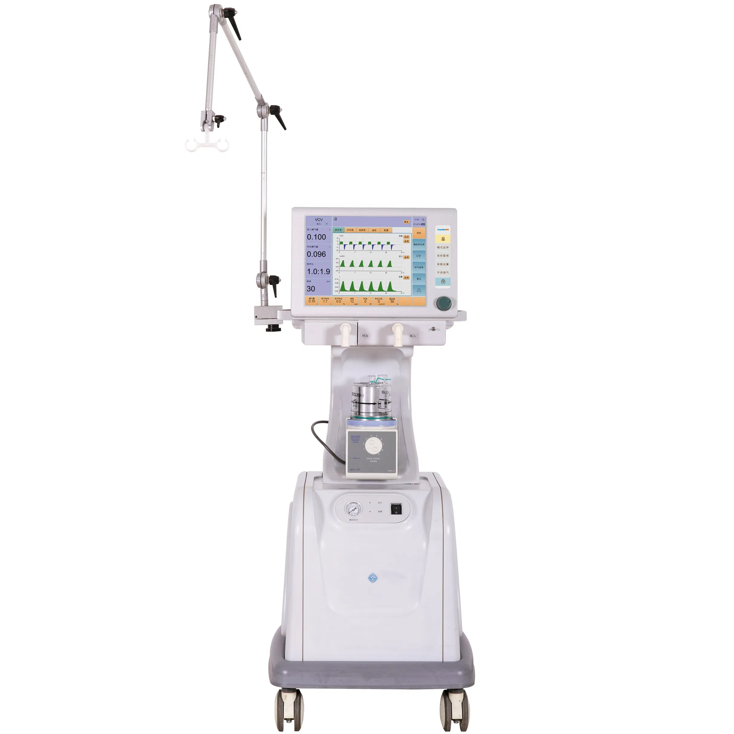 Advanced 15" Detachable Touch Screen ICU Ventilator (CWH-3010A) for Adult, Pediatric, and Neonatal Patients in ICU &amp; Nicu Settings