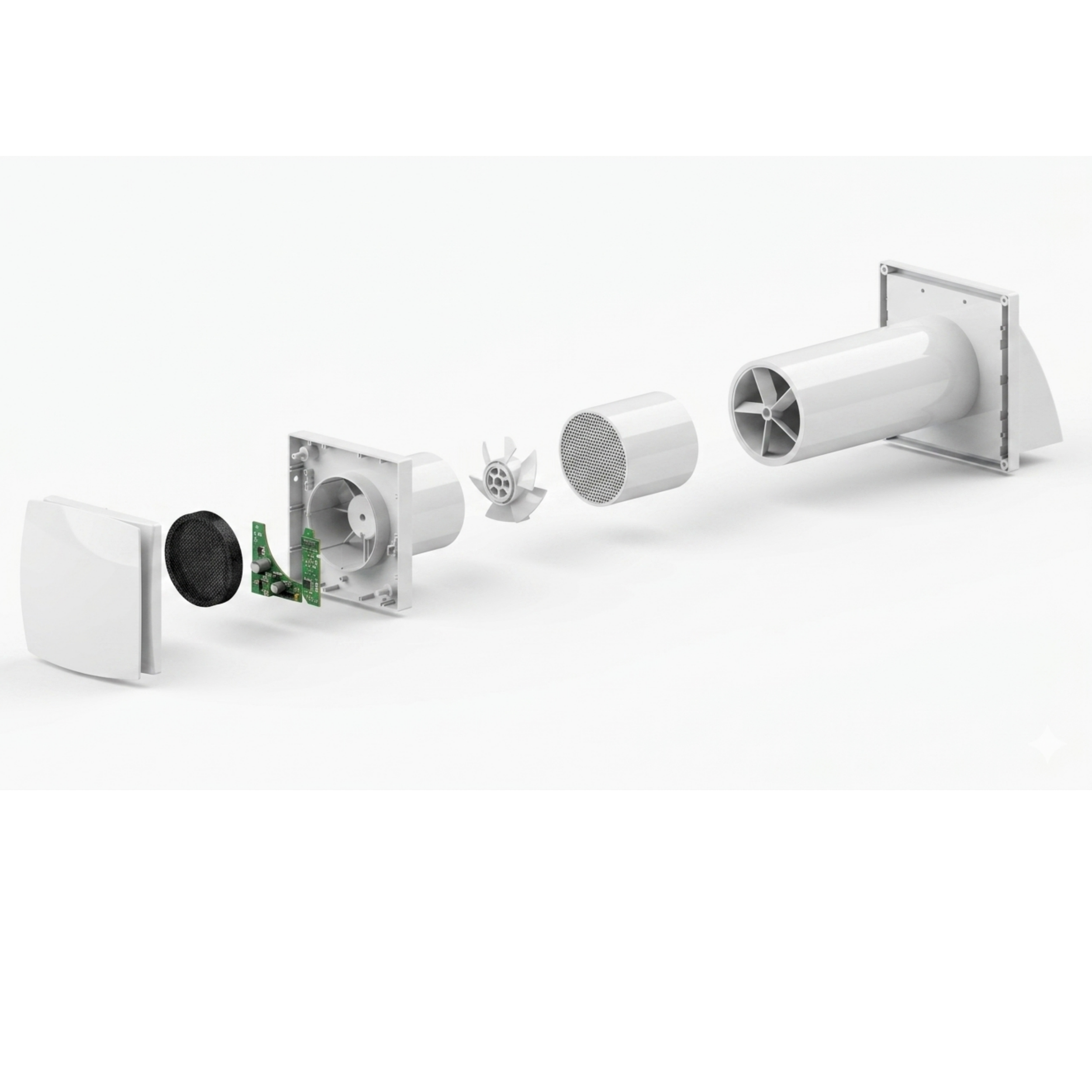 Fresh Air Ventilation System With Heat Exchange HRV Recuperator EC Motor Single Room Through-wall CE Heat Recovery Ventilator