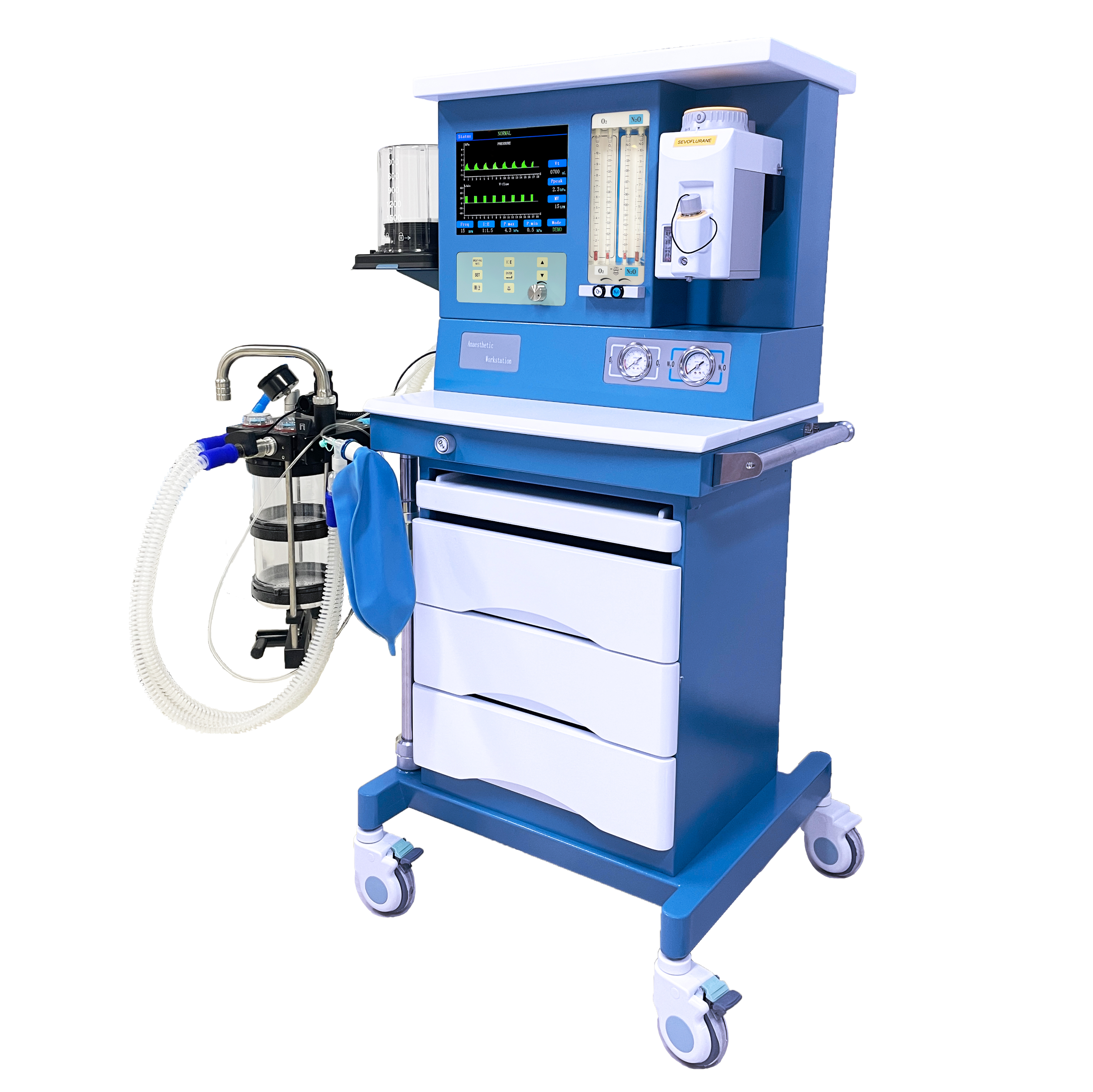 Portable Dog Anesthesia Machine with Built-in Ventilator-Volume/Pressure Control 21%-90% O2 OEM/ODM Supported for Veterinary Use