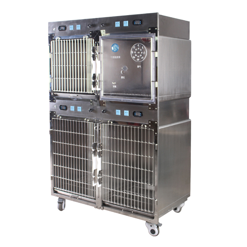 Hospital Medical Equipment ICU Intensive Care Unit Stainless Steel Veterinary Cages Vet Oxygen Cage for Dog Cat Vet Clinic