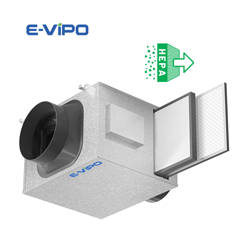 Flexible HVAC Home Ventilation System ERV Activated Carbon Filter Rectangle Blower Ventilator Ceiling Fans Home ERV Air Purifier