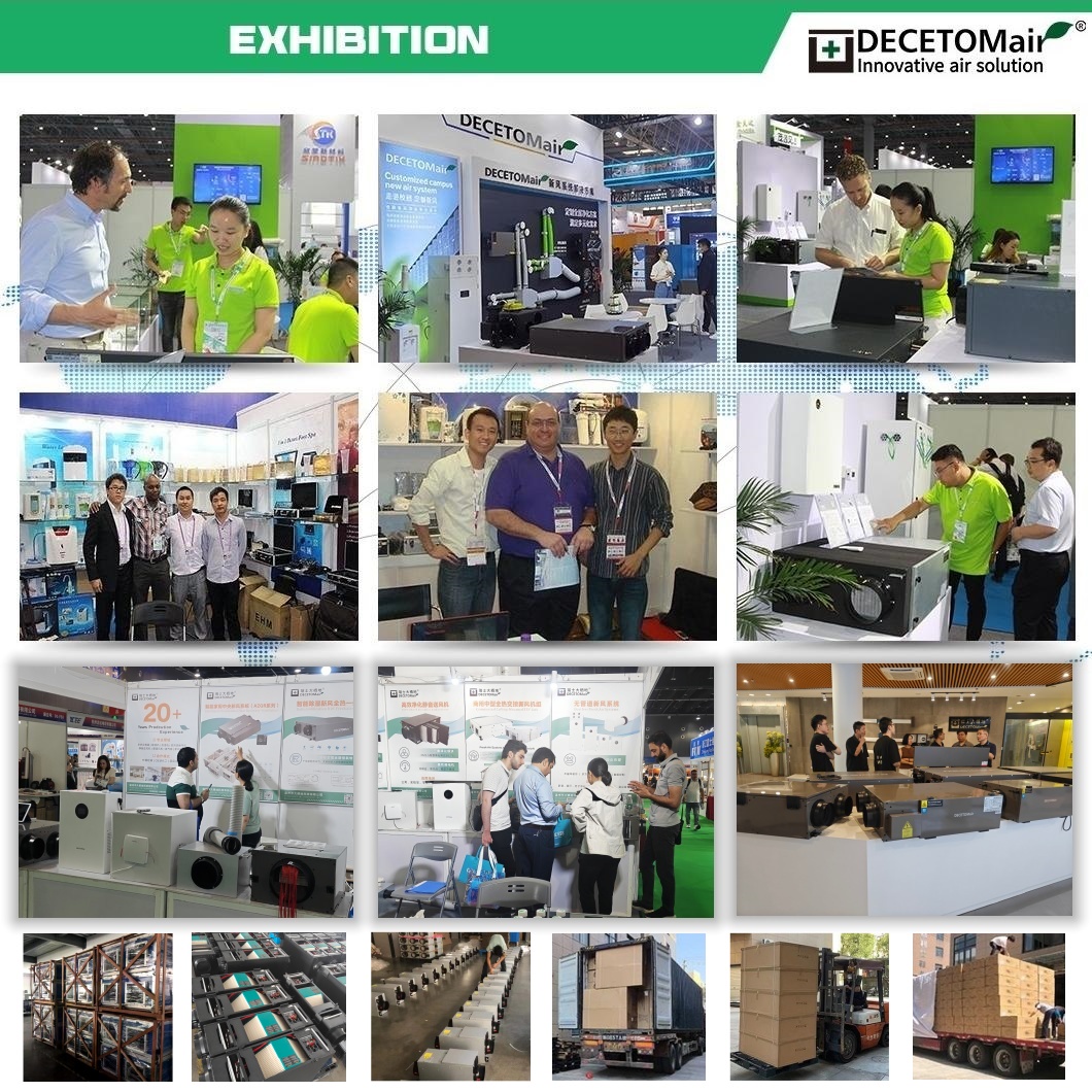 DECETOMair Energy Recovery Ventilator Home Ventilation System High Quality DC Motor Tuya APP Control Outdoor Use High