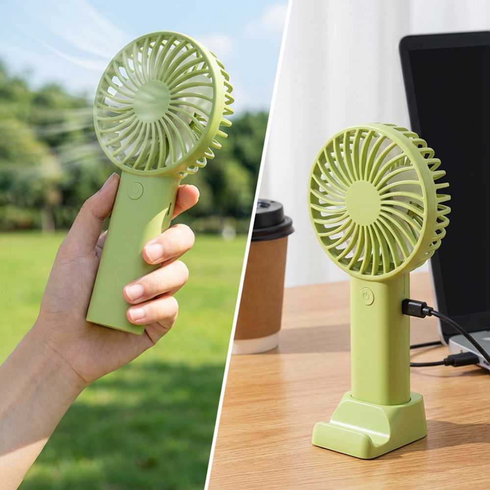 2026 Summer Handheld Pocket Air Cooler Fan High Quality Plastic USB Power For Outdoor Hotel RV Use Gifts