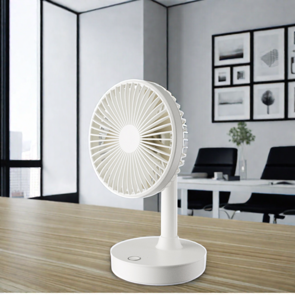 Rechargeable Household Portable Table Fan Multi-Function Automatically Oscillating Desktop Ventilator with Three Wind Control