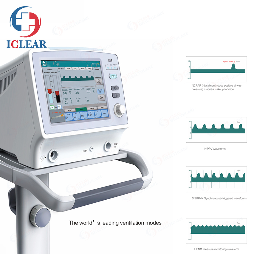 Comen Nv8 Non Invasive Neonatal Ventilator with Snippv Nippv Ncpap Hfnc Ventilation Modes