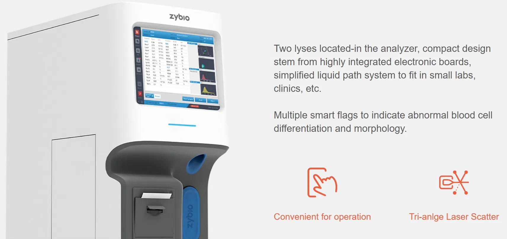 Zybio Z50 5-Part Diff Hematology Analyzer Cbc Machine Fully Automatic Original Blood Analysis System Z5