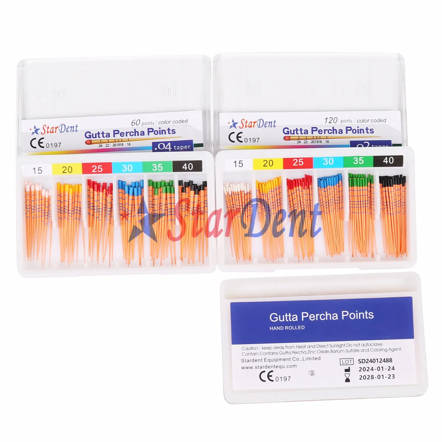 Stardent Absorbent Paper Point Gutta Percha Gp PP 02/04/06/F Taper with Line mm Marked Dental Hospital Medical Lab Surgical Diagnostic Dentist Clinic Equipment